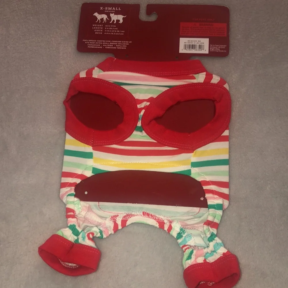 Dog Cat Pet‎ Christmas Costume Pajamas XS New
